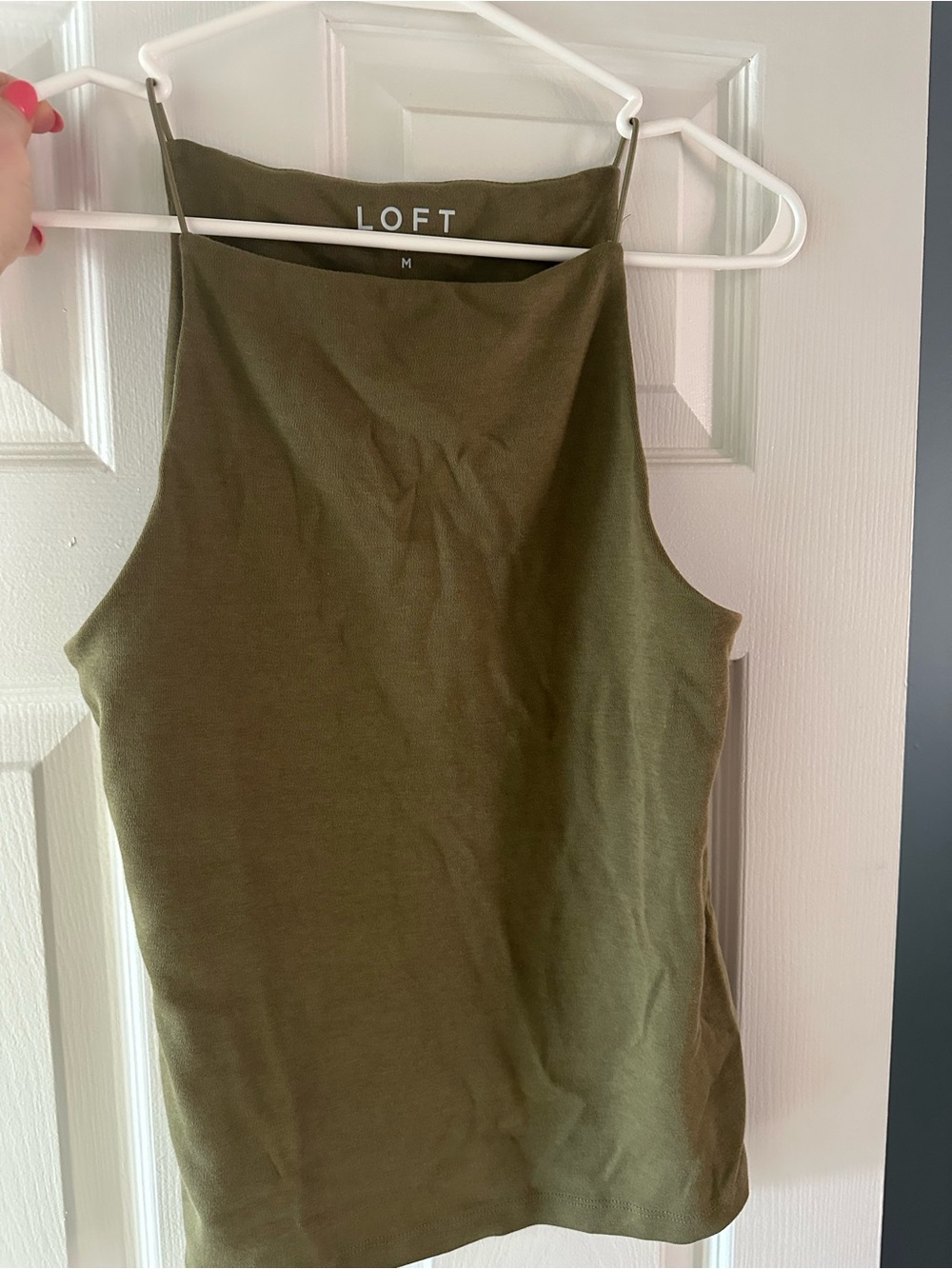 LOFT Olive High Neck Tank Top